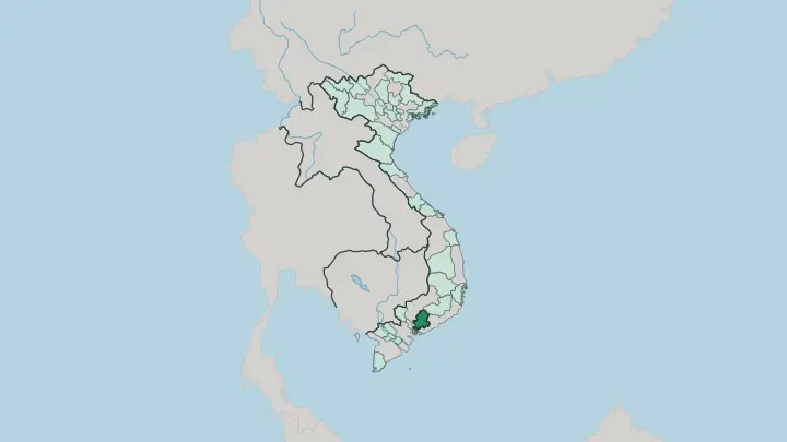 Map of Dong Nai in Vietnam