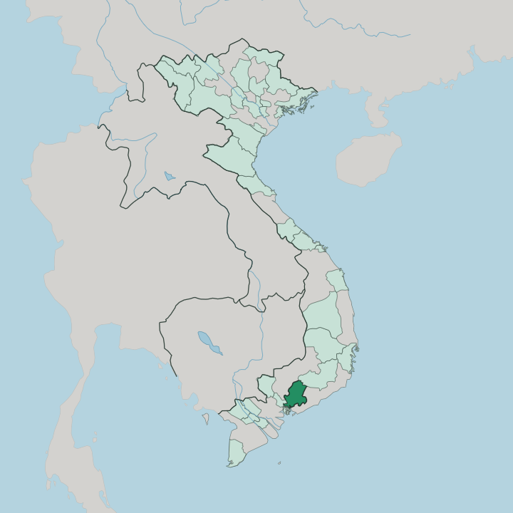 Map showing Dong Nai — In Vietnam