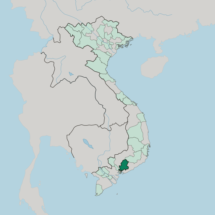 Map showing Dong Nai — In Vietnam