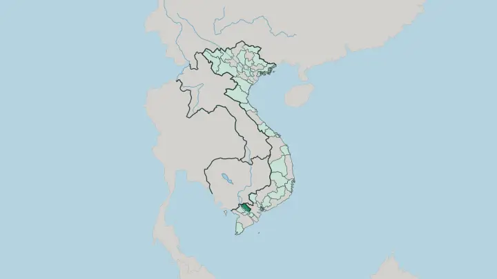 Map of Dong Thap in Vietnam