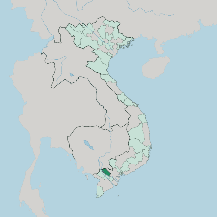 Map showing Dong Thap — In Vietnam