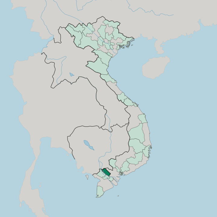 Map showing Dong Thap — In Vietnam