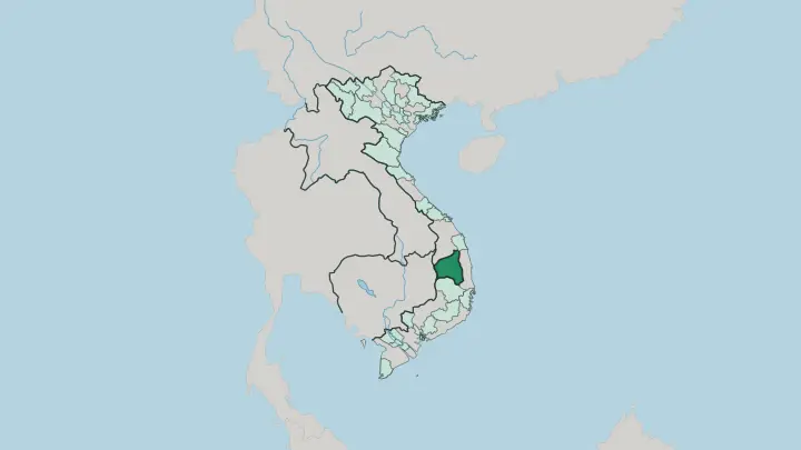 Map of Gia Lai in Vietnam