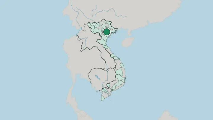 Map of Hanoi in Vietnam