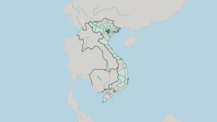 Map of Hanoi in Vietnam