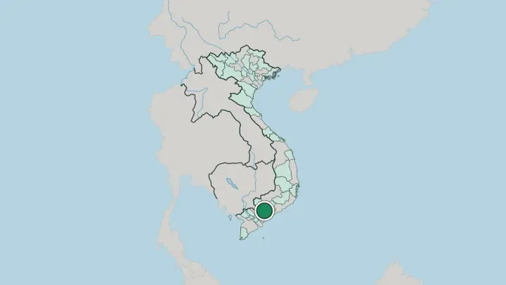 Map of Ho Chi Minh City in Vietnam