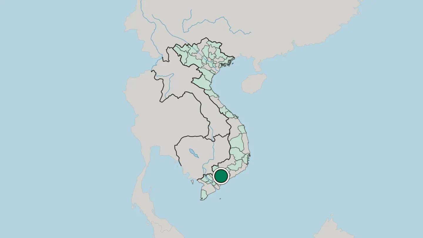 Map of Ho Chi Minh City in Vietnam