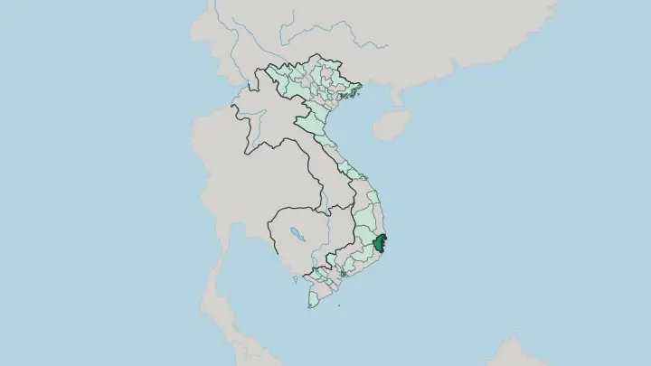 Map of Khanh Hoa in Vietnam