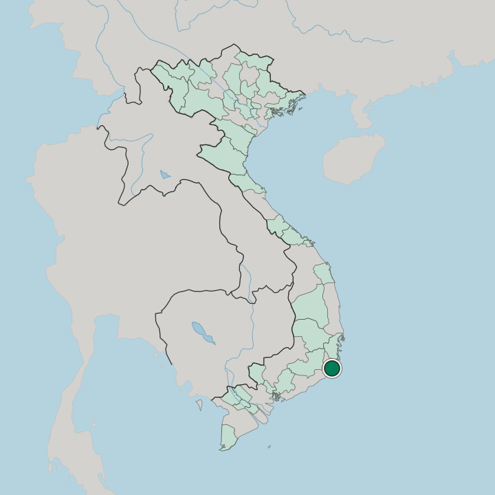 Map showing Phan Rang-Tháp Chàm — In Vietnam