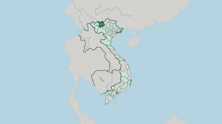 Map of Lao Cai in Vietnam