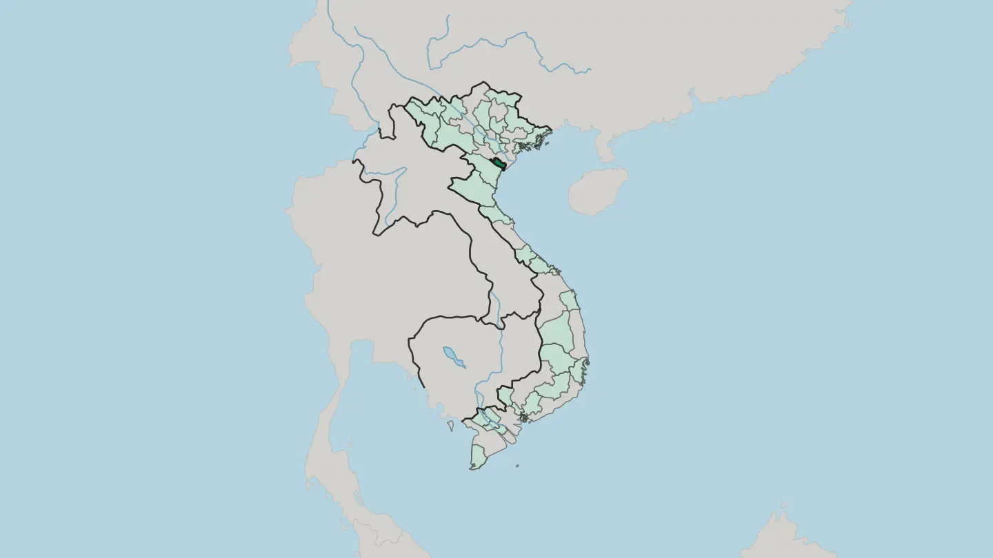 Map of Ninh Binh in Vietnam