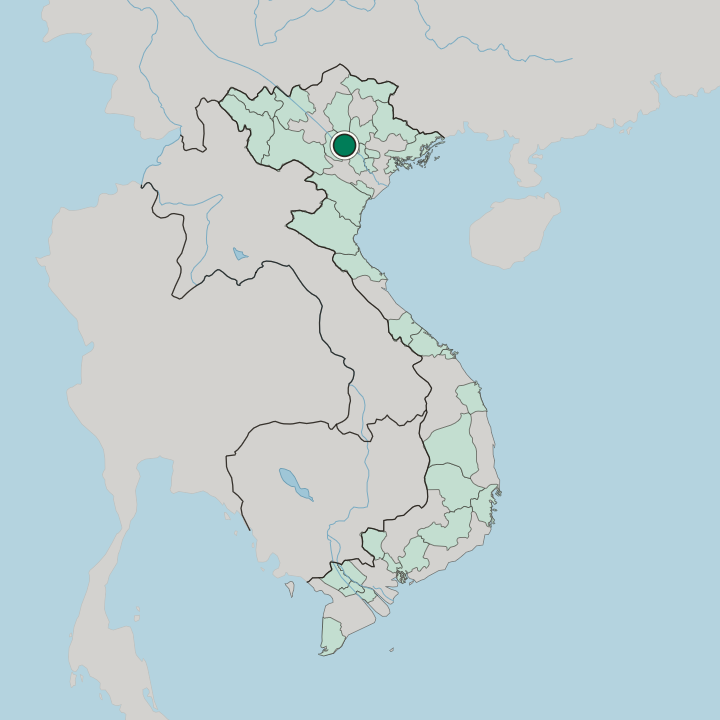 Map showing Việt Trì — In Vietnam