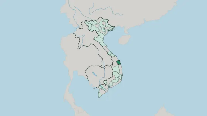 Map of Quang Ngai in Vietnam