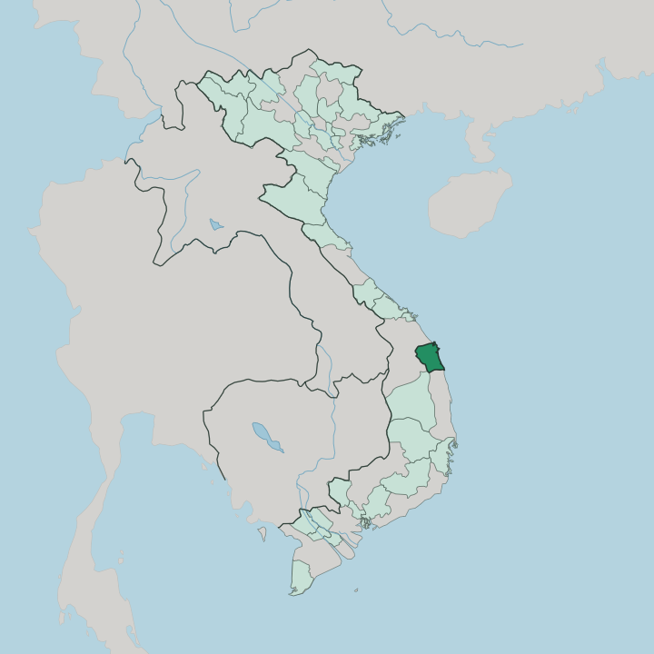 Map showing Quang Ngai — In Vietnam