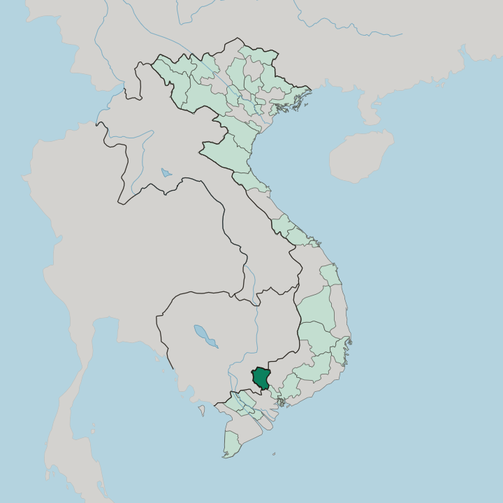 Map showing Tay Ninh — In Vietnam