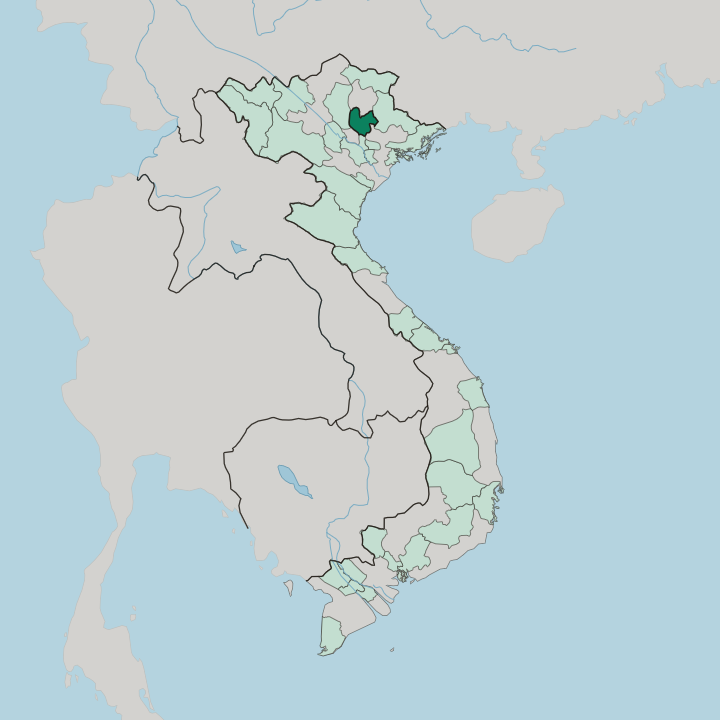 Map showing Thai Nguyen — In Vietnam