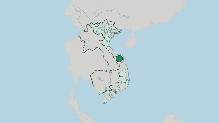Map of Huế in Vietnam