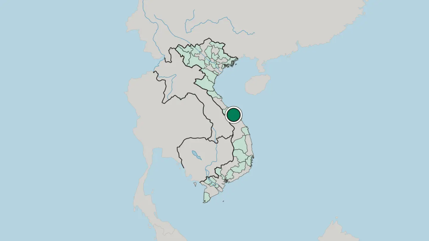 Map of Huế in Vietnam