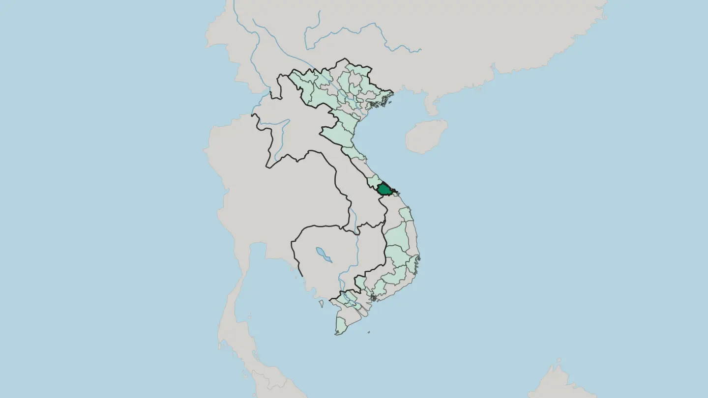 Map of Thừa Thiên Huế in Vietnam