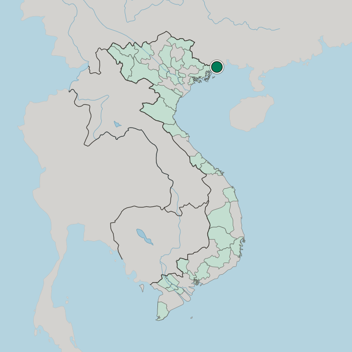 Map showing Móng Cái — In Vietnam