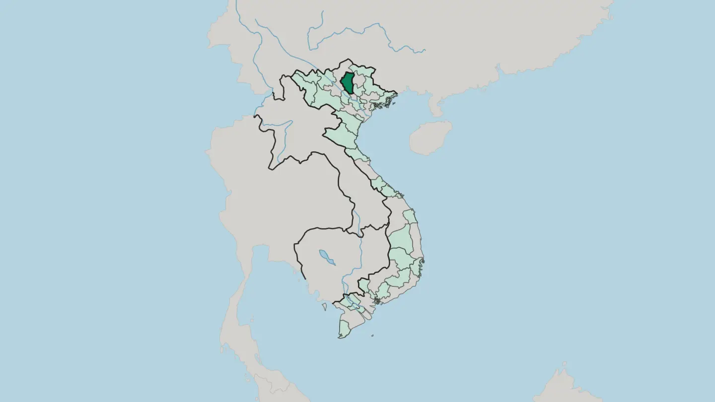 Map of Tuyen Quang in Vietnam