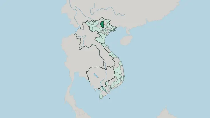 Map of Tuyen Quang in Vietnam