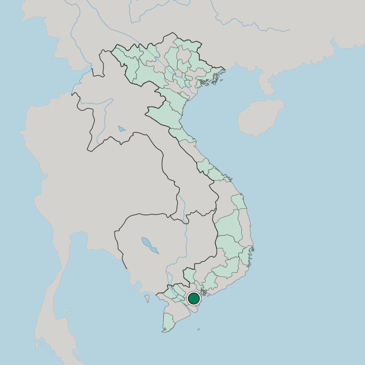 Map showing Bến Tre — In Vietnam