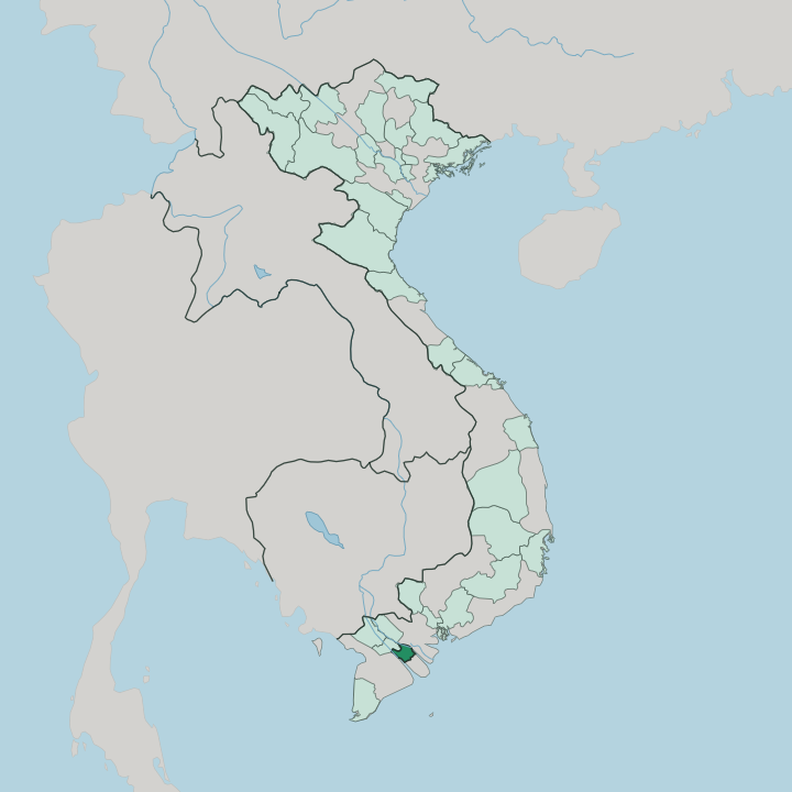 Map showing Vinh Long — In Vietnam