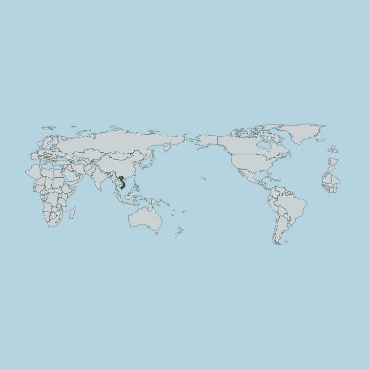 Map showing Vietnam — Worldwide