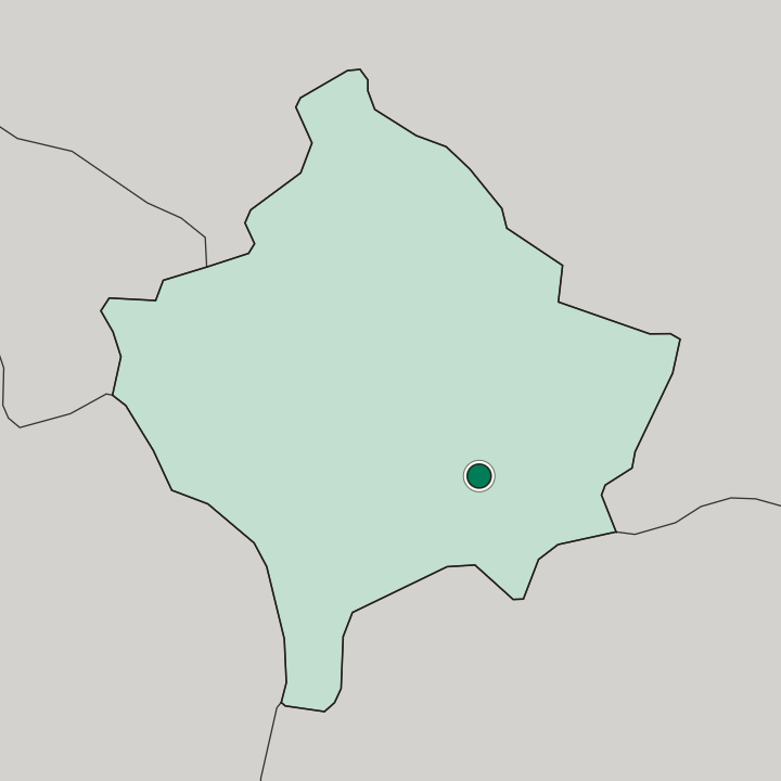 Map showing Ferizaj — In Ferizaj District