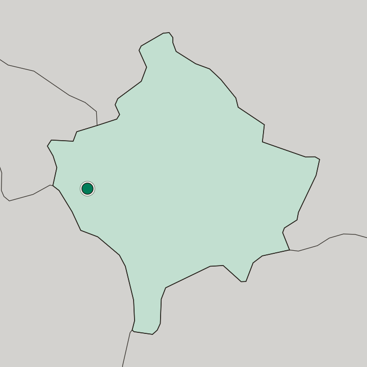 Map showing Deçan — In Gjakova District