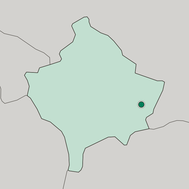 Map showing Gjilan — In Gjilan District