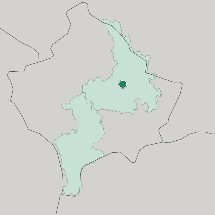 Map showing Pristina — In Kosovo