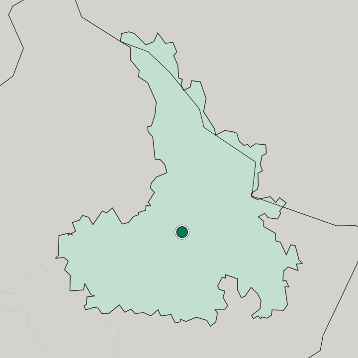 Map showing Pristina — In Pristina District