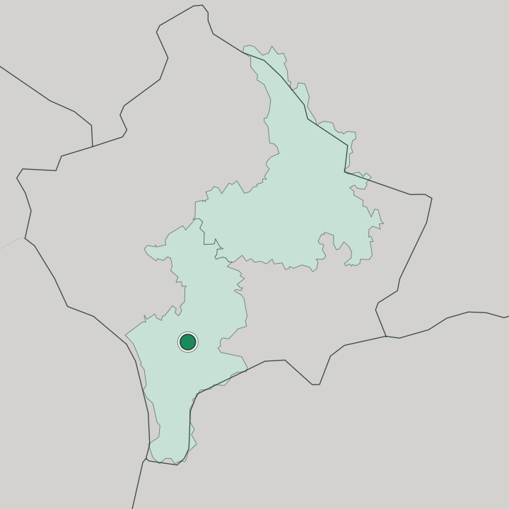 Map showing Prizren — In Kosovo
