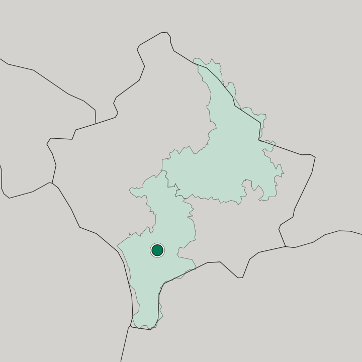 Map showing Prizren — In Kosovo