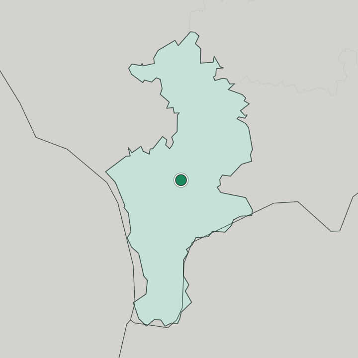 Map showing Prizren — In Prizren District
