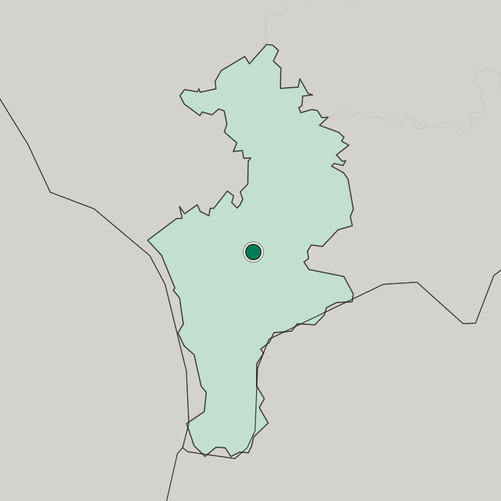 Map showing Prizren — In Prizren District