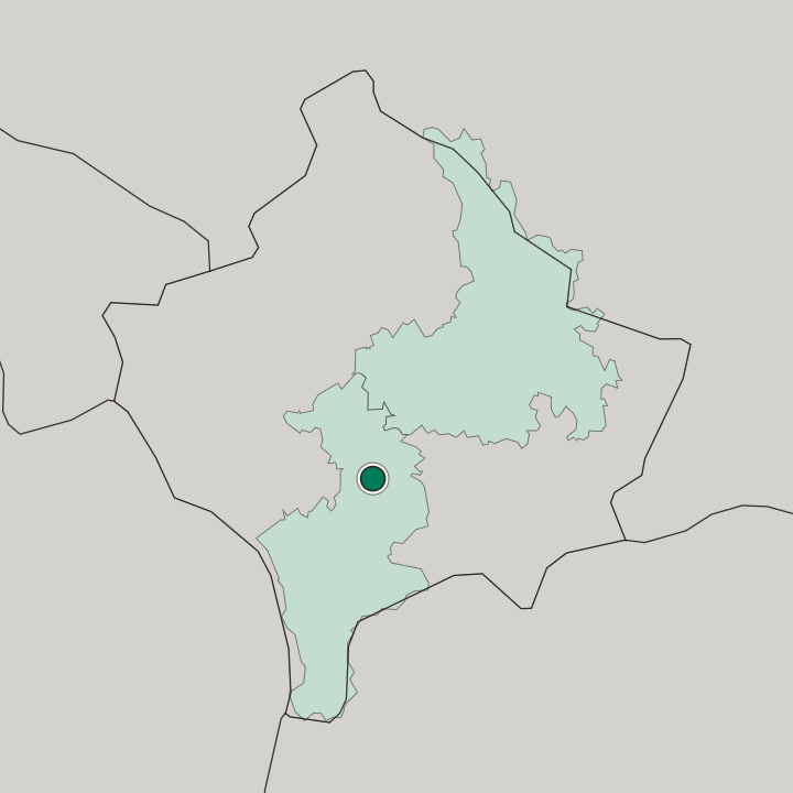 Map showing Suva Reka — In Kosovo