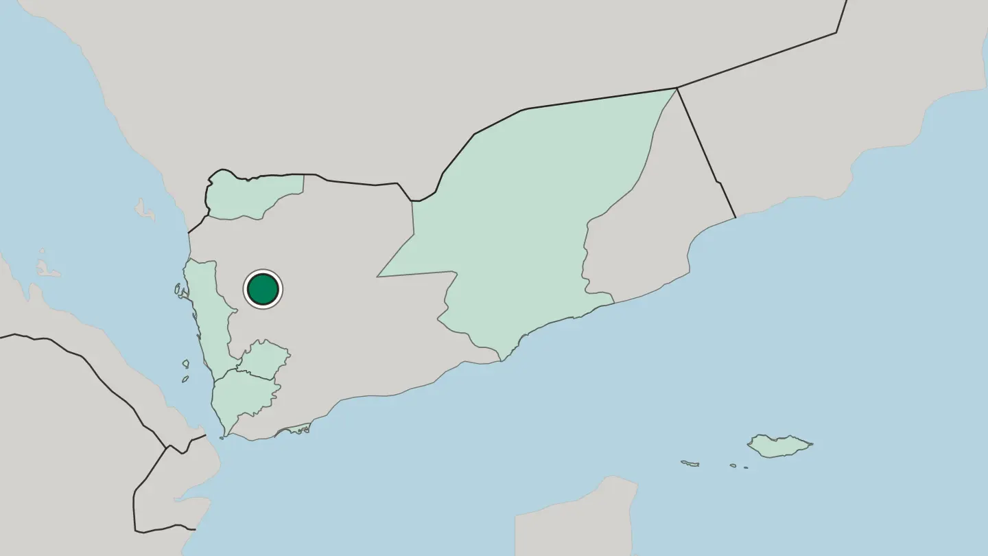 Map of Sanaa in Yemen