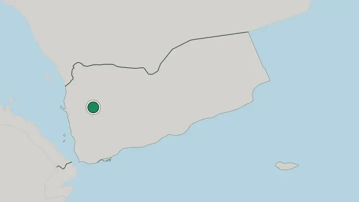 Map of Sanaa in Yemen