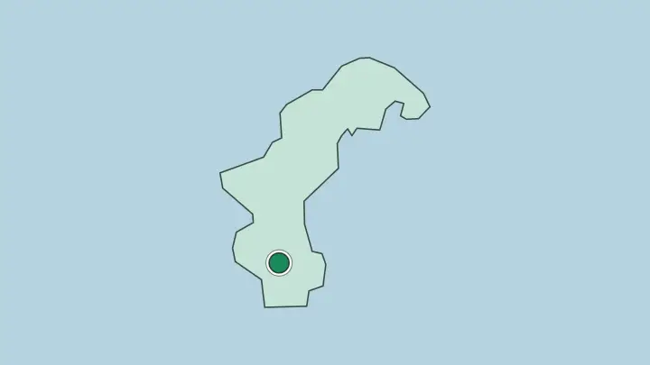 Map of Sanaa in Yemen