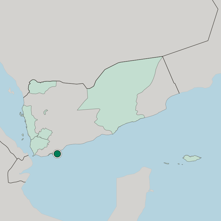 Map showing Aden — In Yemen