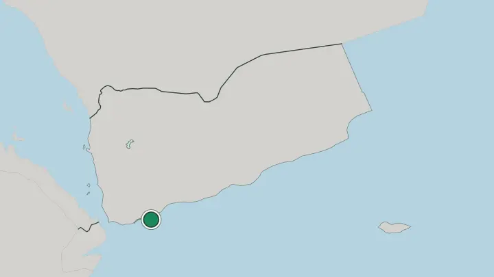 Map of Aden in Yemen