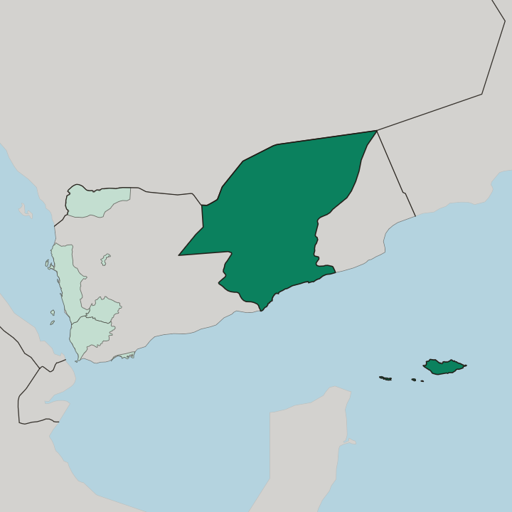 Map showing Hadhramaut Governorate — In Yemen