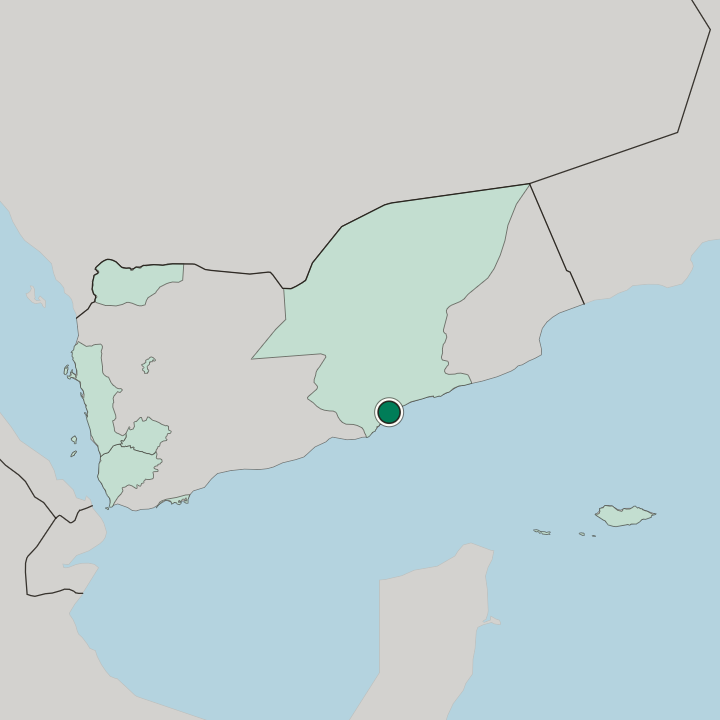 Map showing Mukalla — In Yemen