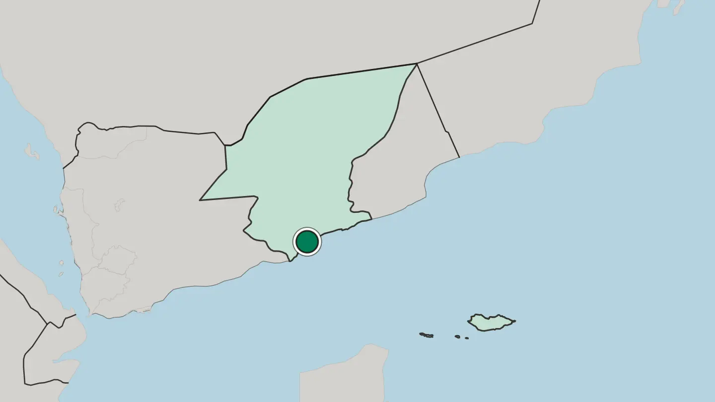 Map of Mukalla in Yemen