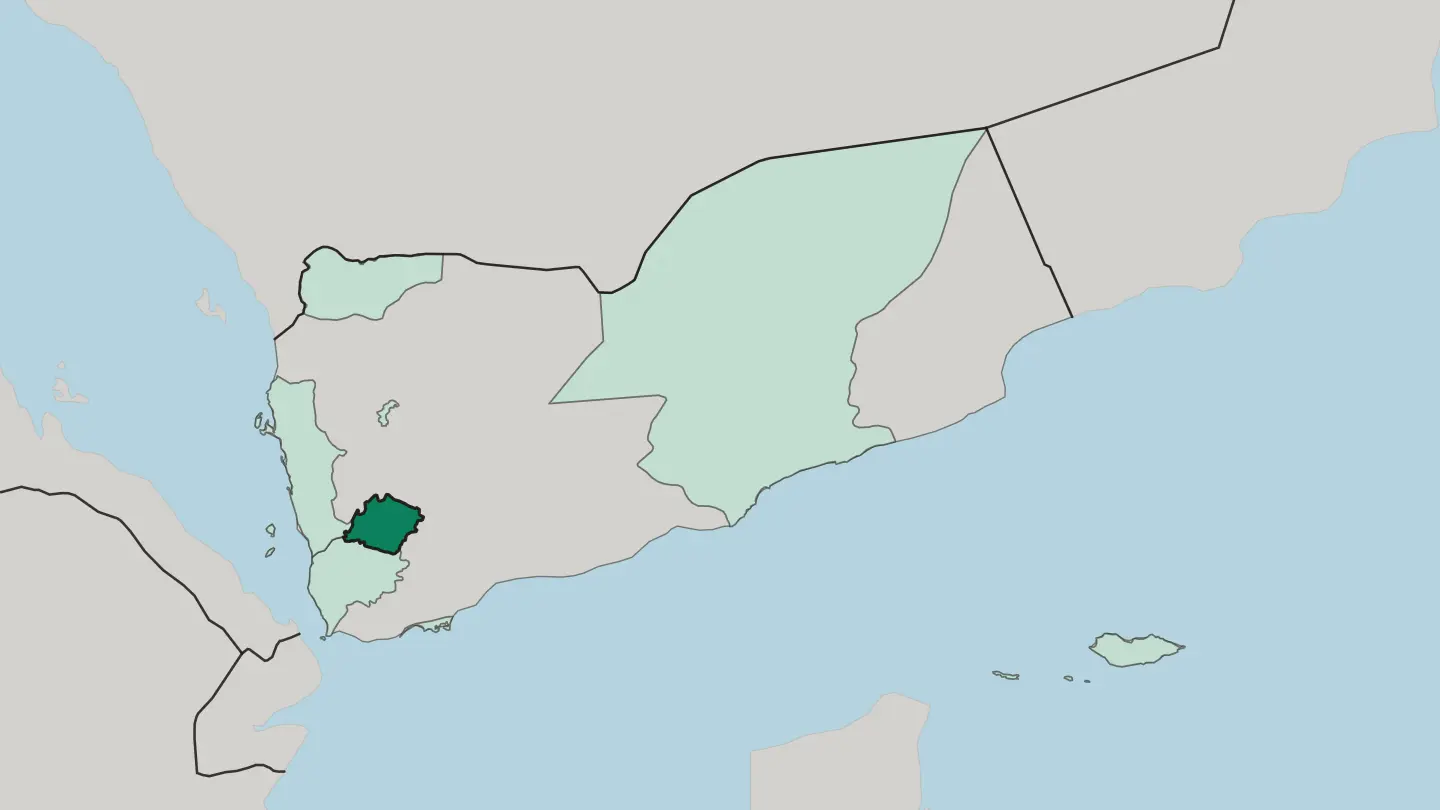 Map of Ibb in Yemen
