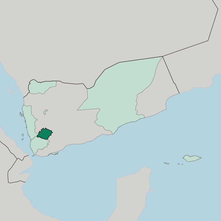 Map showing Ibb — In Yemen