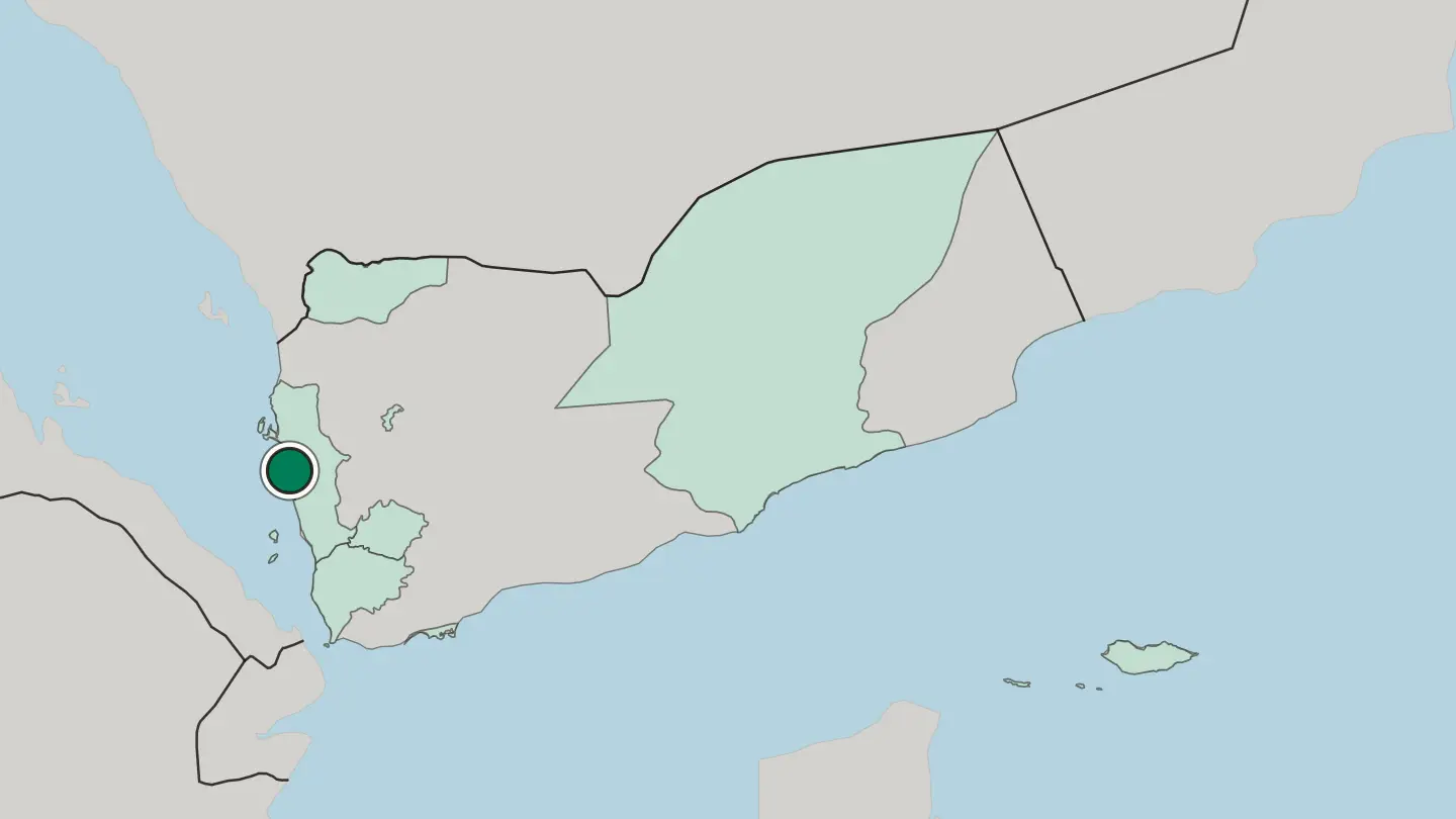 Map of Al Ḩudaydah in Yemen